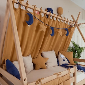 Muslin Canopy | Toddler Bed Canopy | Playroom Decor | Reading Nook Canopy | Space Bed Canopy | Baby Bed Canopy | Kids Bed Curtains