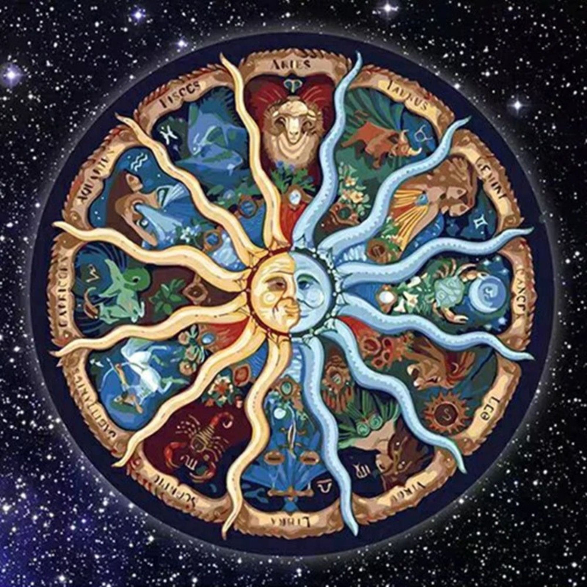 1000 Piece Zodiac Jigsaw Puzzle Round DIY Astrology Horoscope Etsy