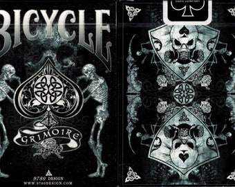 Grimoire Bicycle Playing Cards, Gothic Hand Illustrated, Poker Size Deck. Occult Cardistry Deck for a Magician or Collectors. Made in USA