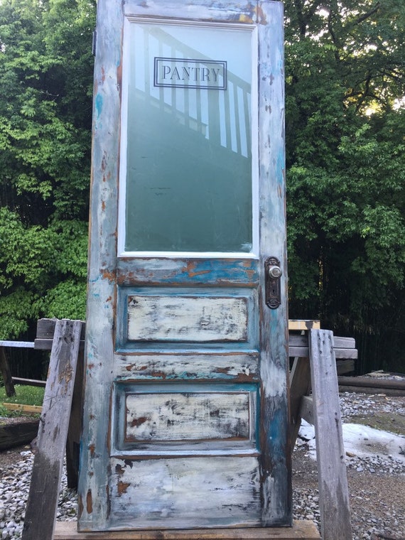 Custom Raised Panel Distressed Pantry Door Custom Pantry Door Etsy