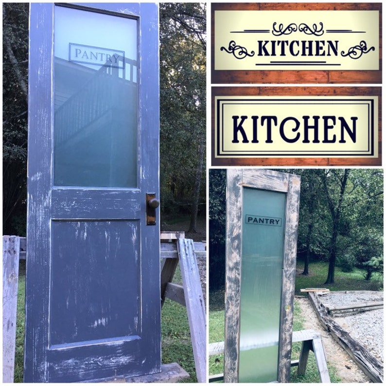 Custom Vintage Kitchen Door Pantry Glass Frosted