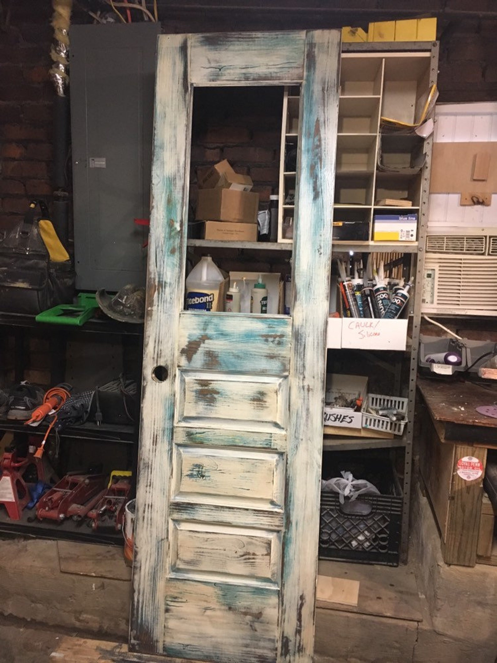 Antique Pantry Door, Custom Three Panel Distressed Pantry Door Custom