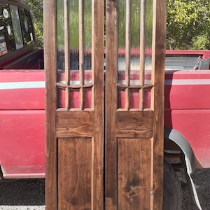 Double  French Kitchen Door - Antique French Door - Farmhouse Pantry Door - French Kitchen Decor- arched