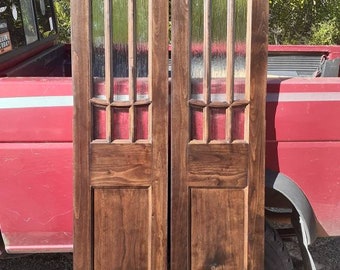 Double  French Kitchen Door - Antique French Door - Farmhouse Pantry Door - French Kitchen Decor- arched