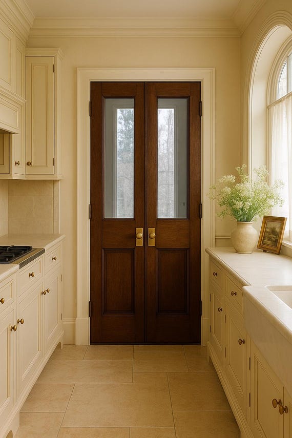 Custom French Pantry Doors - Double French Kitchen Door - Antique French Door - Farmhouse Pantry Door - French Kitchen Decor
