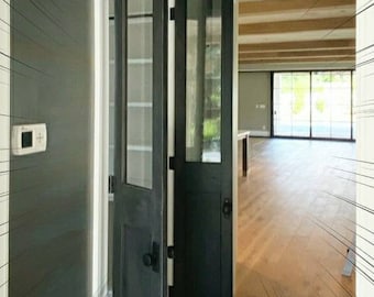 Custom French Pantry Doors: Double Kitchen Door with Clear Glass
