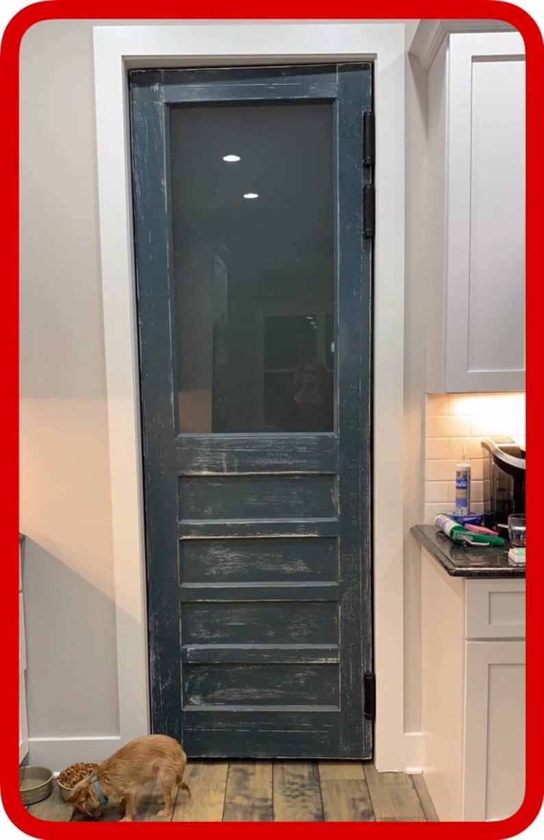 Custom Flat Panel Distressed Pantry Door Glass Kitchen Frosted Vintage Do