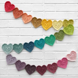 Sweet Little Heart Crochet Pattern, Crochet Heart Applique Embelishment Pattern, Rainbow Baby Hearts Scheepjes Stone Washed Photo Tutorial image 8