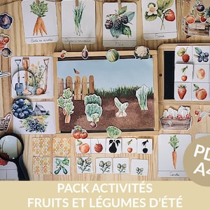 Summer fruits and vegetables digital activity pdf to print, for preschool, kindergarten and early primary school children.