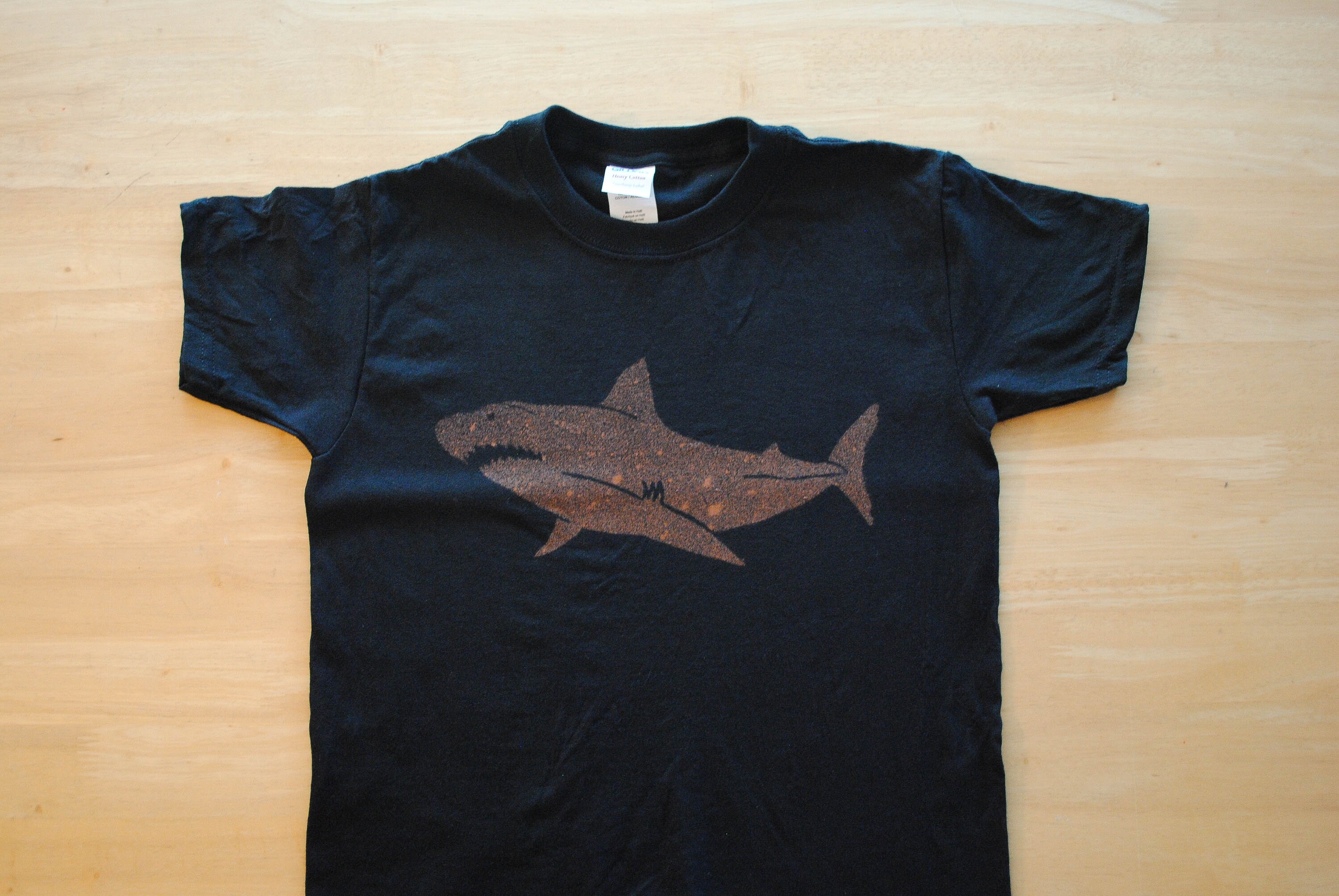 Great White Shark Shirt. Bleach Dyed Shirt. Toddler Shirt. | Etsy
