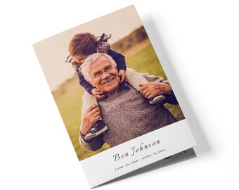 Obituary Program Template - Memorial Word Printable with Image Design - Editable in Microsoft Word - Obituary Card - Instant Download