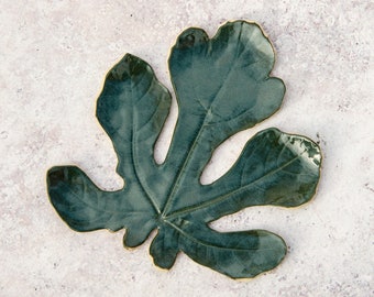 Ceramic fig leaf - ceramic leaf plate - wedding favours - jewelry dish - Organic Ceramics