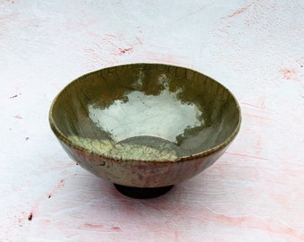 Raku Stem Bowl - Ceramic Bowl - Handmade Bowl - Decorative Bowl - Gift Idea