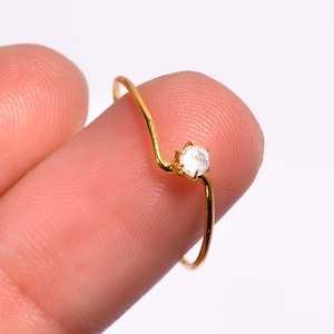 Pierre de lune arc-en-ciel, pierre de lune naturelle arc-en-ciel, pierres précieuses rondes, style vintage, bijoux faits main, bague plaquée or 14 carats 925, bague faite main 7,25 États-Unis