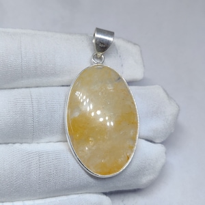 Ciondolo in argento sterling con avventurina gialla: collana etnica con pietre preziose