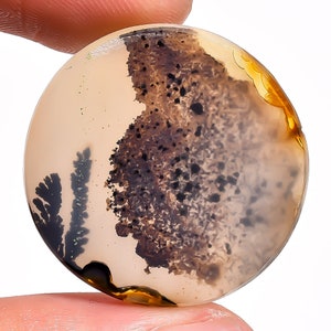 100% Natural Dendritic Quartz Round Cabochon Loose Gemstone 15.05 Ct. 26X26X3 mm