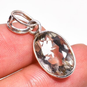 Classic Green Amethyst Gemstone Ethnic 925 Sterling Silver Pendant 1&quot; february birthstone