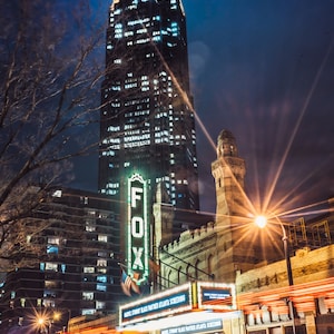 Atlanta Photography Art Print - The Fox Theater Long Exposure with Car Trails  - Multiple Sizes - Photo or Poster