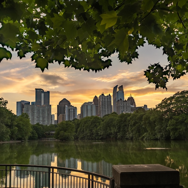 Atlanta Photography Art Print - Sunset at Lake Clara Meer Piedmont Park - Multiple Sizes - Photo or Poster