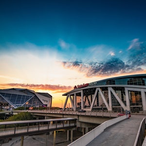 Atlanta Photography Art Print - Atlanta State Farm Arena at Sunset - Multiple Sizes - Photo or Poster