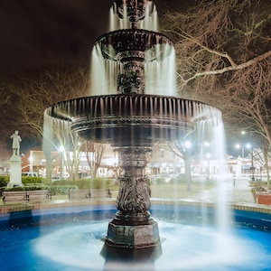 Atlanta Photography Art Print - The Fountain at the Marietta Square - Marietta, Georgia- Glover Park - Multiple Sizes - Photo or Poster