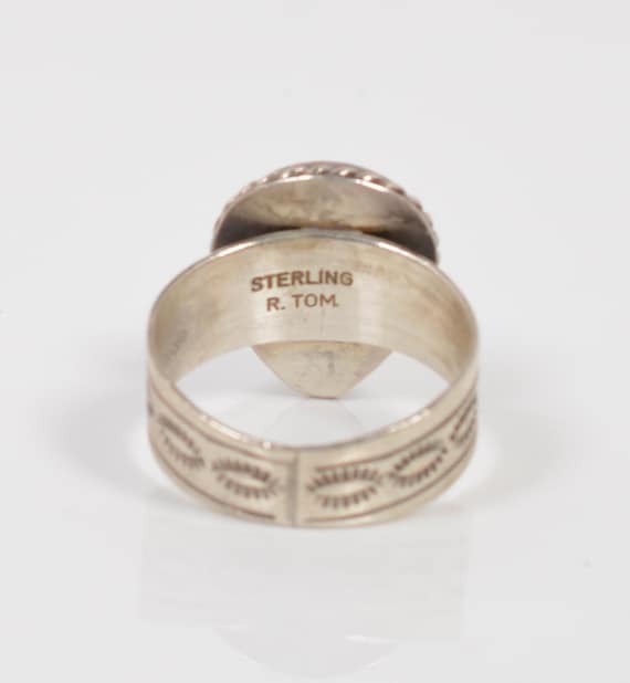GQ2583◇Navajo : R.TOM STERLING SILVER Vintage Navajo R. Tom Sterling Silver Turquoise Ring | Teardrop