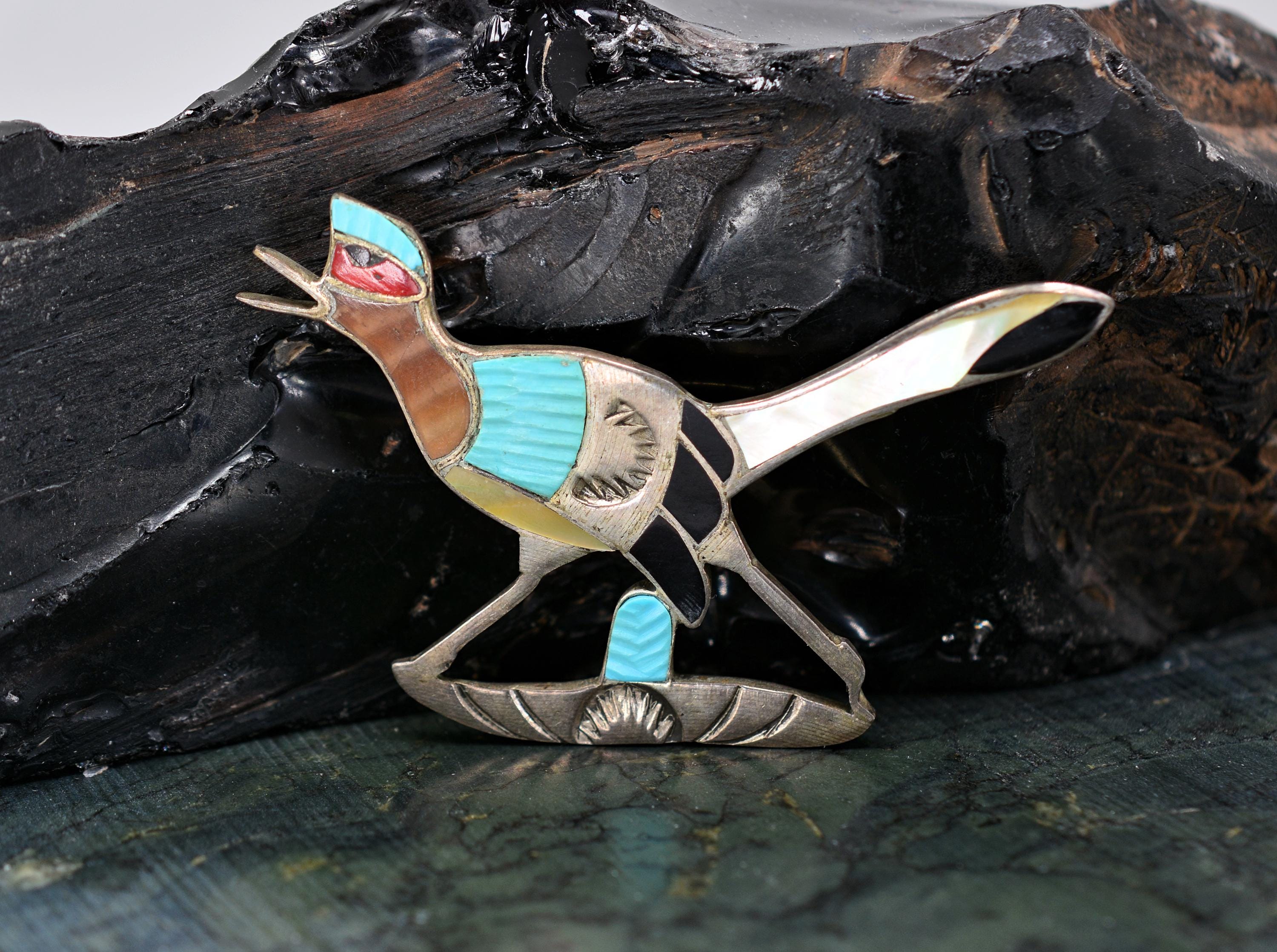 充実の品 Zuni Inlay Roadrunner Pendant - Etsy アクセサリー