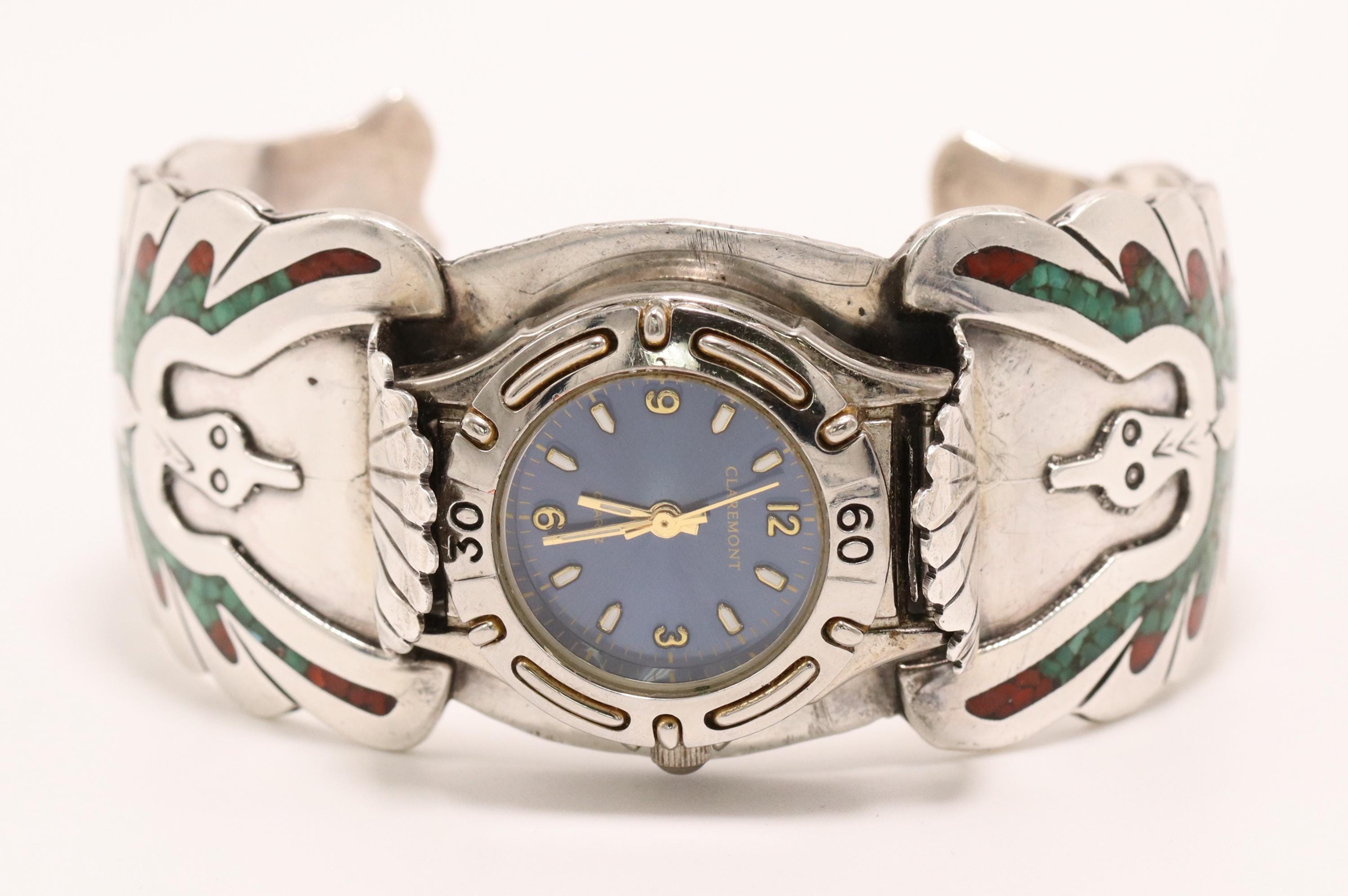 RARE Peyote Bird Designs Santa Fe Beaded Charm Watch -  Sterling Silver - Horse Peyote Bird Watch - Etsy main image 2