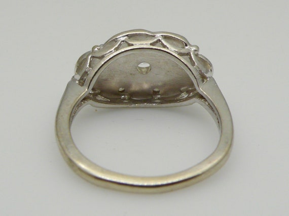 Vintage 14kt White Gold Lady's Diamond "EYE" Ring - image 9
