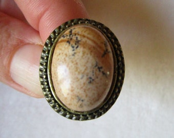 landscape jasper ring, lithotherapy happiness, peace, serenity