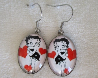 betty boop and hearts earrings