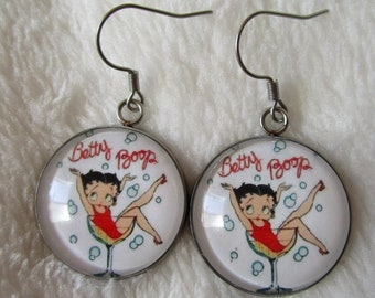 pretty pair of betty boop earrings,  0.79 inch