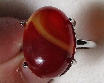 925 silver and carnelian ring