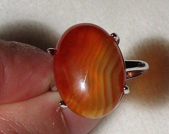 925 silver and carnelian ring