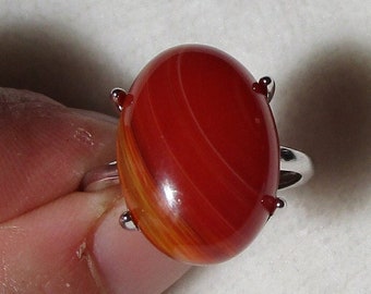 925 silver and carnelian ring