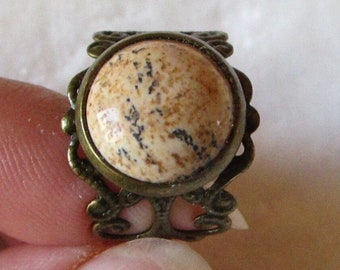 landscape jasper ring, lithotherapy happiness, peace, serenity