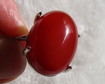 925 silver and carnelian ring