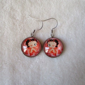 pretty pair of betty boop earrings, 0.79 inch image 4