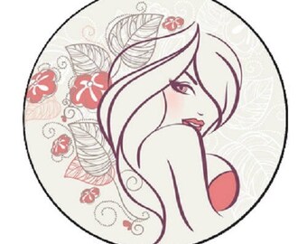 cabochon 20mm, seductive woman