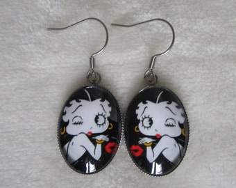 betty boop oval earrings