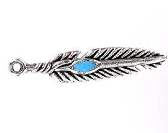 set of 18 charms feather