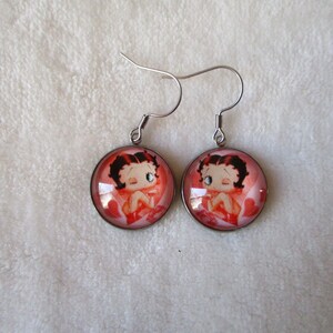 pretty pair of betty boop earrings, 0.79 inch image 2