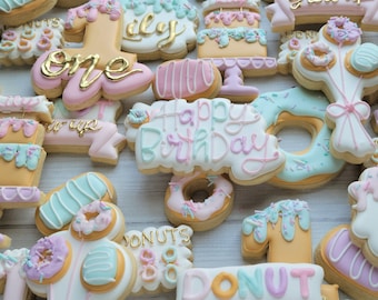 Custom Donut Sugar Cookies: Birthday Party Favors