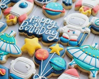 Outer Space Birthday Cookies