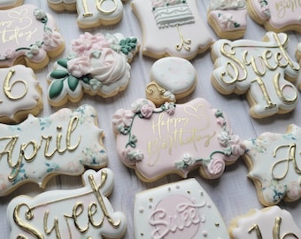 Sweet 16  birthday cookies