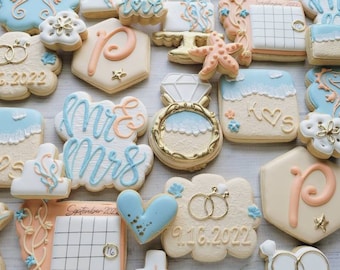 Beach Wedding Theme Cookies