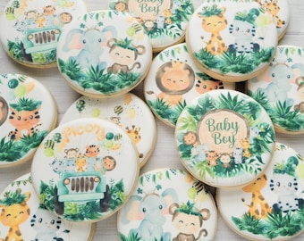 Jungle Baby Cookies  Assorted Printed Cookie Favor