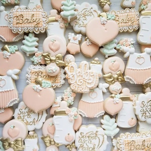 Peach Baby Shower cookies
