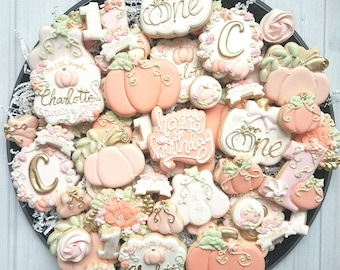 Our Little Pumpkin is Turning One Floral- Cookies