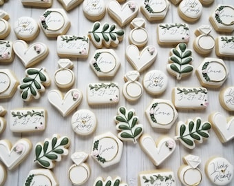 Simple/Modern/Elegant Wedding Theme Cookies